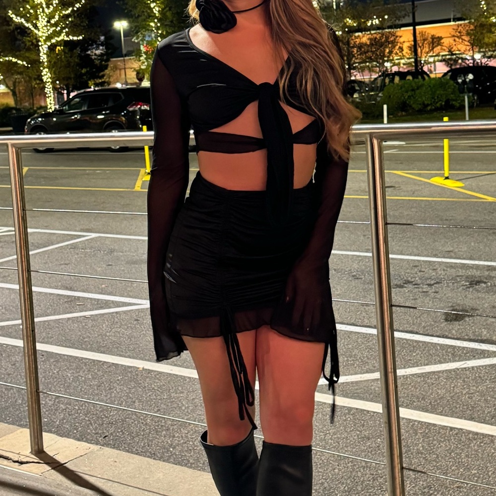 Black Top and skirt
